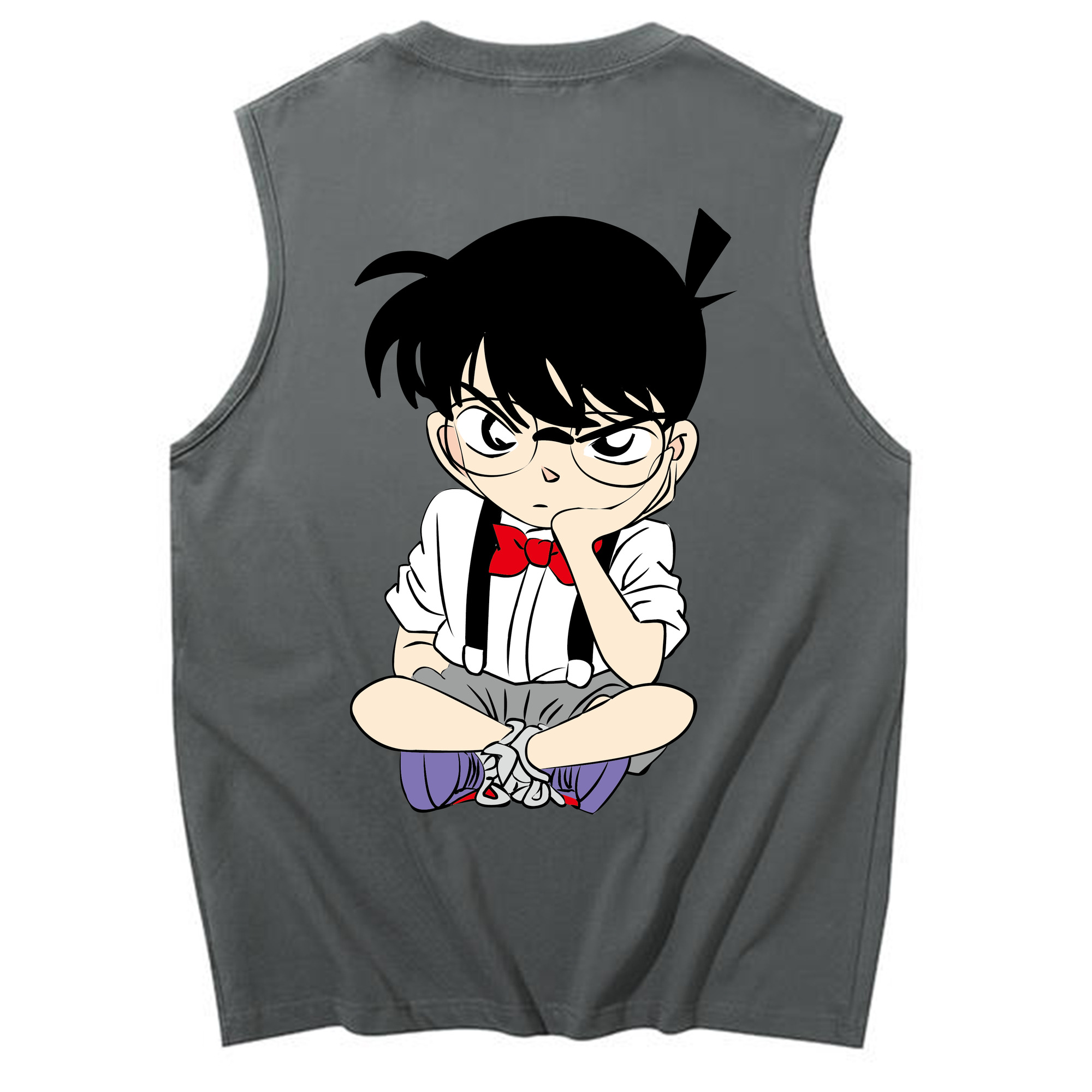 （画像用） 名探偵コナン 江戸川 コナン Detective Conan Conan Edogawa コットン100％タンクトップ（背面プリント）